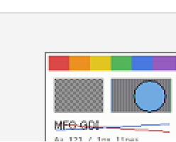 StretchBlt の HALFTONE 縮小では格子や縦線が BLACKONWHITE より滑らかに残る様子の拡大表示